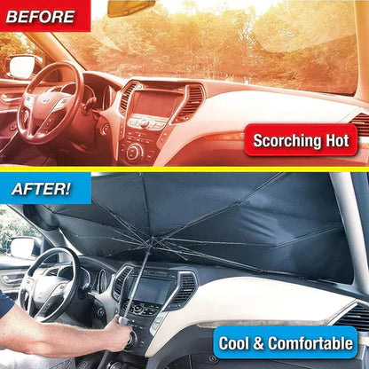 CAR WINDSHIELD SUN SHADE UMBRELLA - FOLDABLE CAR UMBRELLA