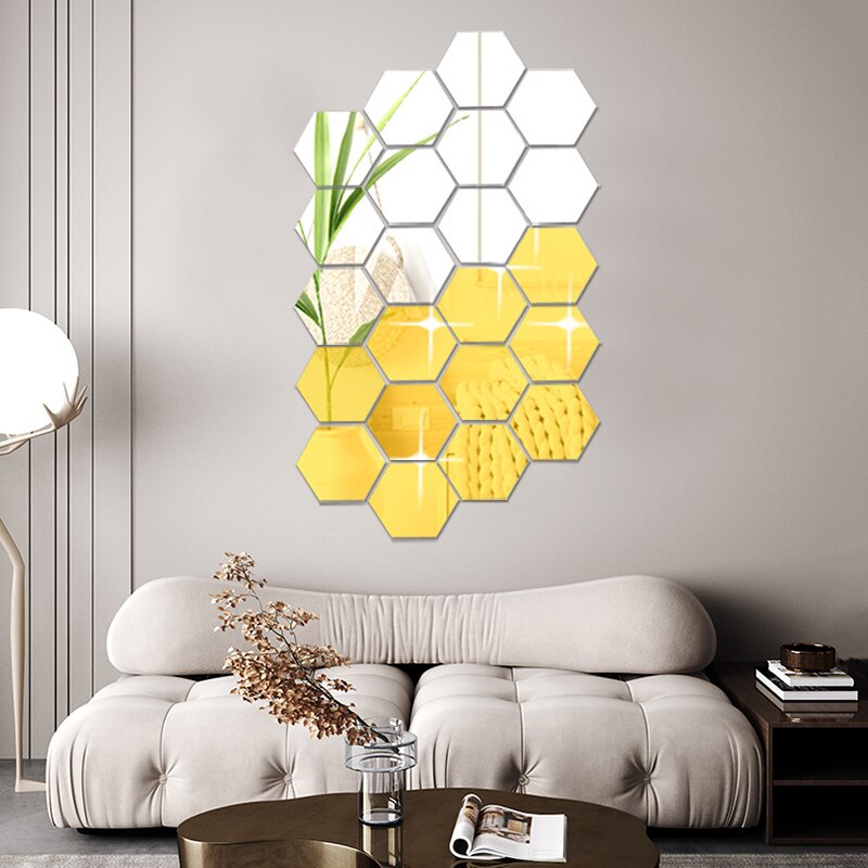 Acrylic Hexagon wall decor Mirror - WM 728