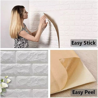 3D Foam Brick Wallpaper Stickers