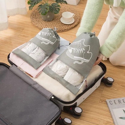 Pack of 6 - Travel Shoes Storage bag with clear window