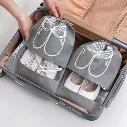 Pack of 6 - Travel Shoes Storage bag with clear window